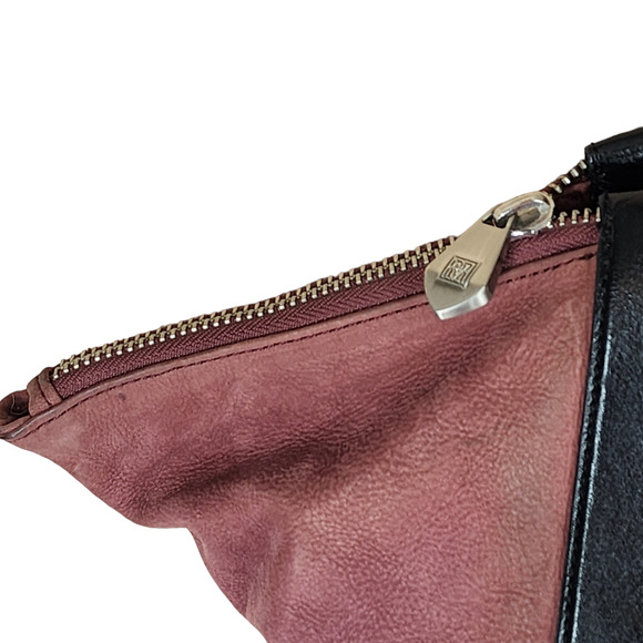 Pour La Victoire Maison Croc Embossed Tote Bag Brick Red Black Suede Leather - Picture 12 of 16